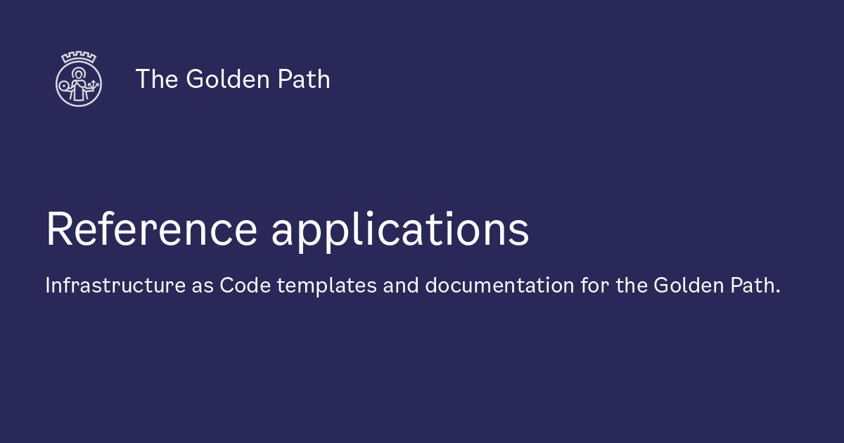 Reference applications - The Golden Path