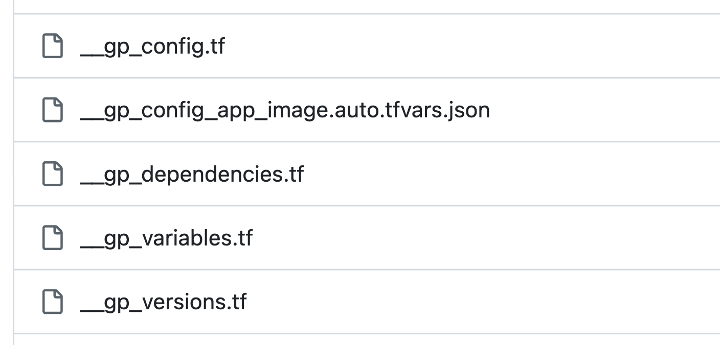 A screen capture from GitHub showing the files on the config layer